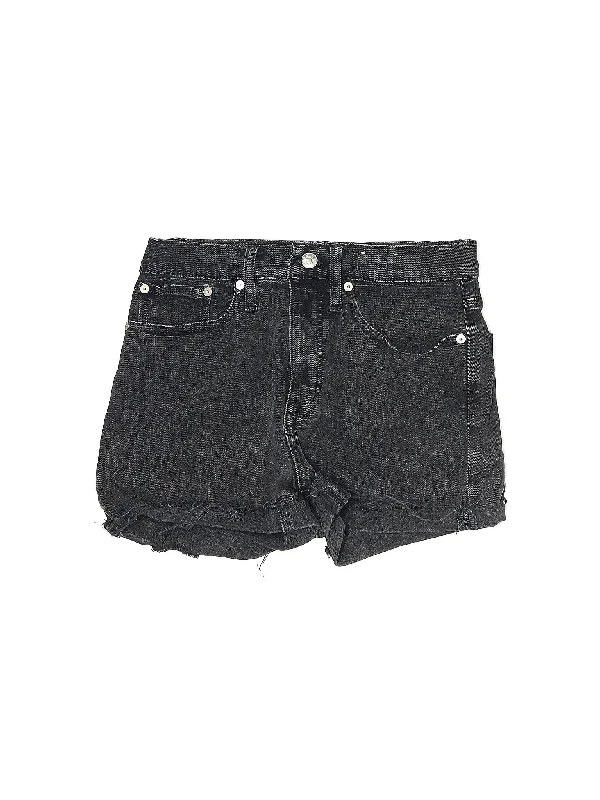 Mid-Rise Denim Shorts in Dark Wash