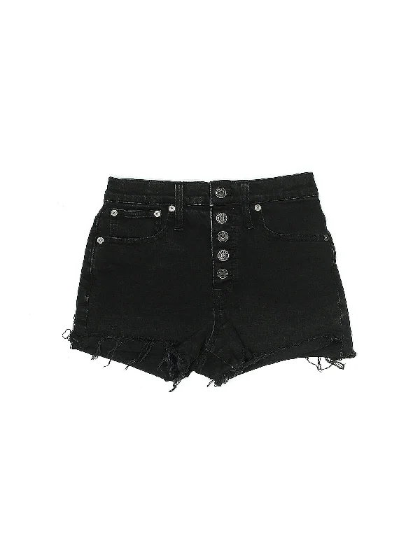 Mid-Rise Denim Shorts in Dark Wash