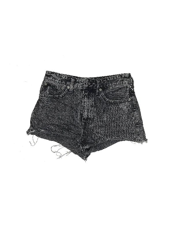 Mid-Rise Denim Shorts in Dark Wash