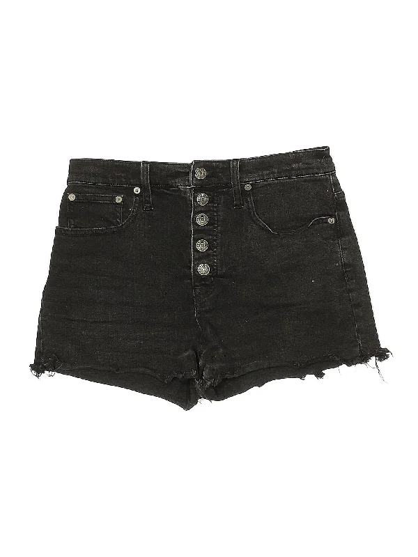 Mid-Rise Denim Shorts in Dark Wash