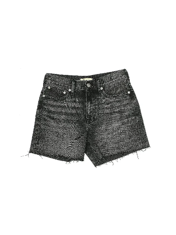 Mid-Rise Denim Shorts in Dark Wash