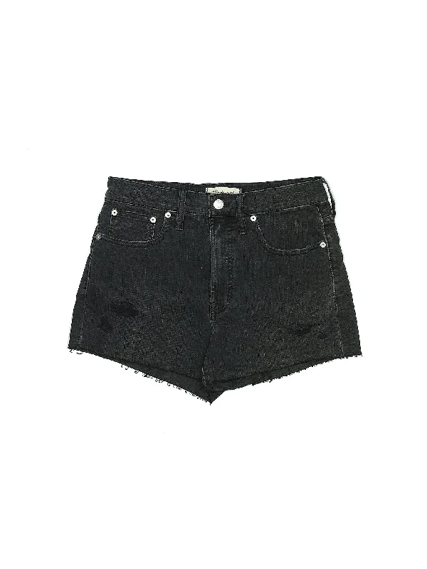 Mid-Rise Denim Shorts in Dark Wash