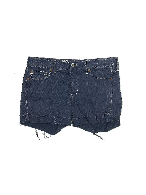 Mid-Rise Denim Shorts in Dark Wash