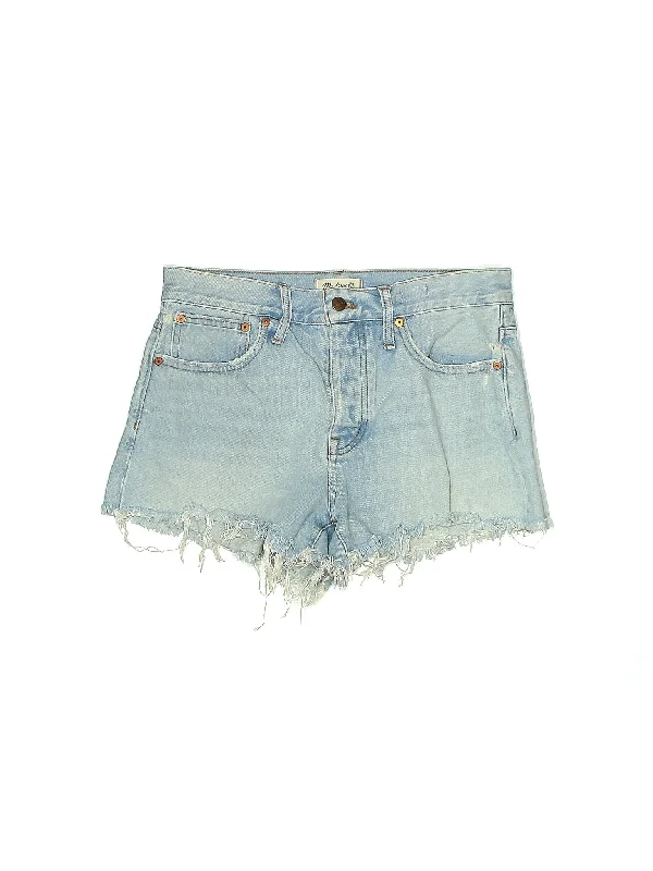 Mid-Rise Denim Shorts in Light Wash