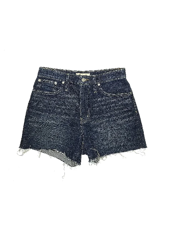 Mid-Rise Denim Shorts in Light Wash