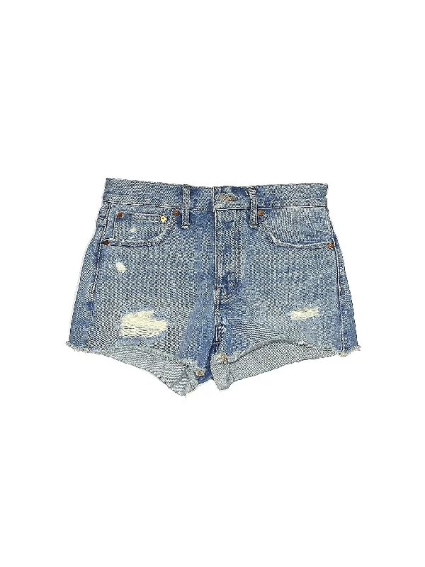 Mid-Rise Denim Shorts in Light Wash