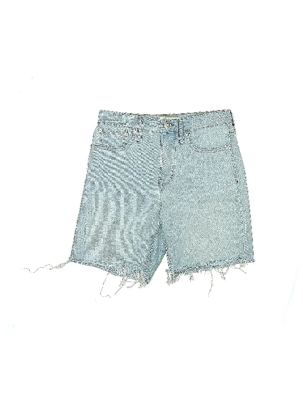 Mid-Rise Denim Shorts in Light Wash