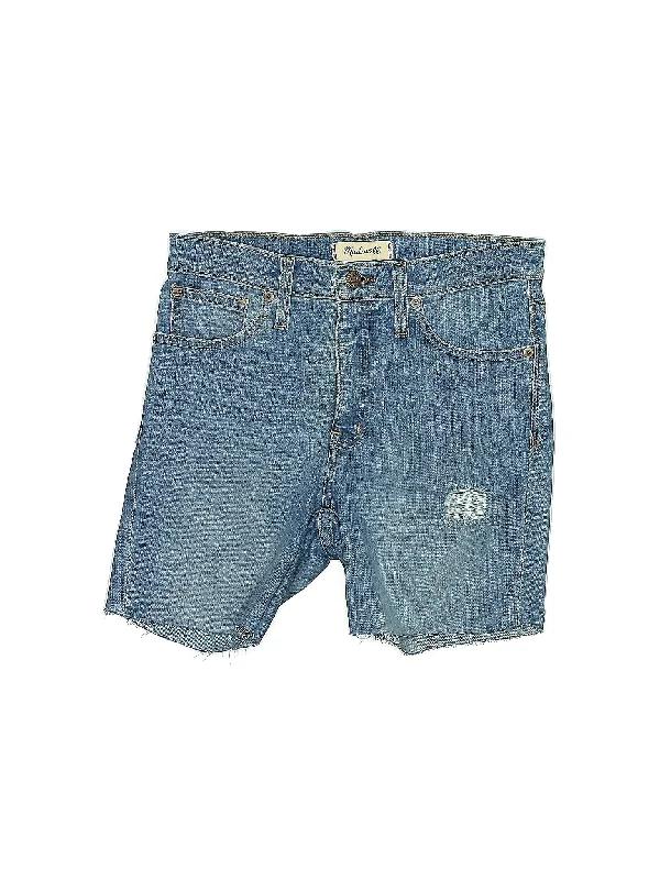 Mid-Rise Denim Shorts in Medium Wash