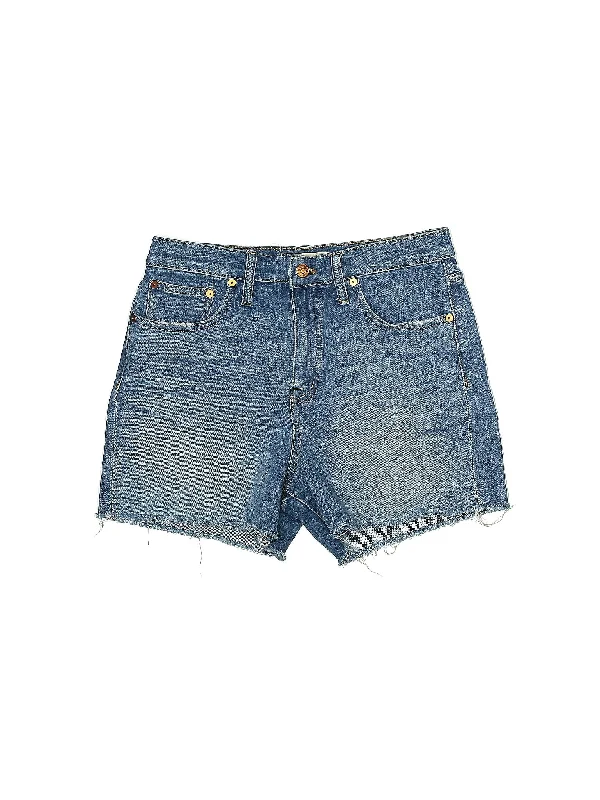 Mid-Rise Denim Shorts in Medium Wash