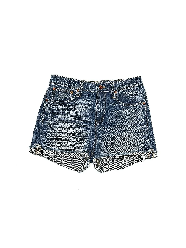 Mid-Rise Denim Shorts in Medium Wash