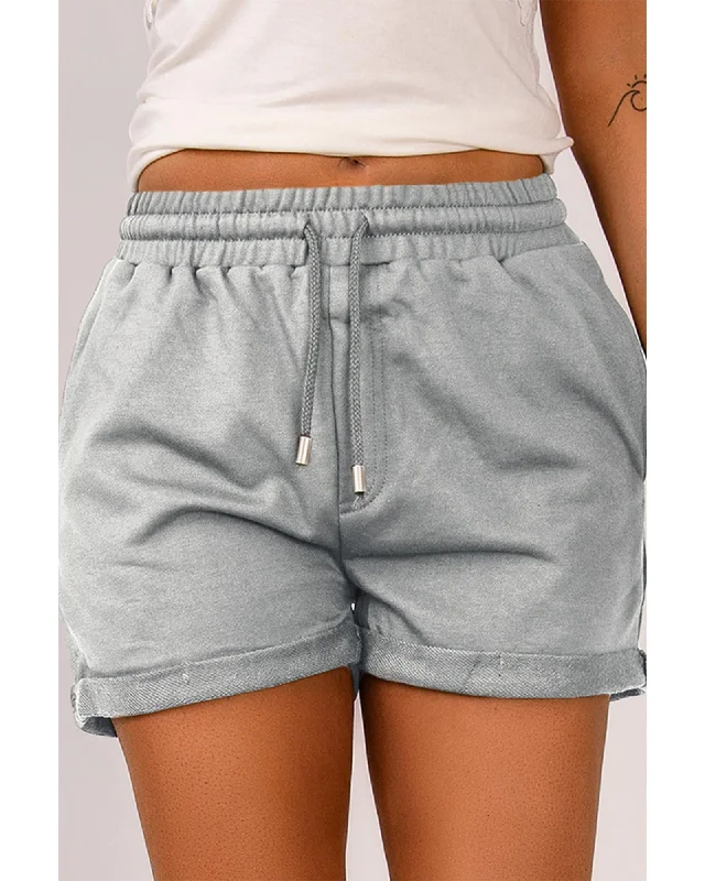 Azura Exchange Tie Waist Cuffed Lounge Shorts - M