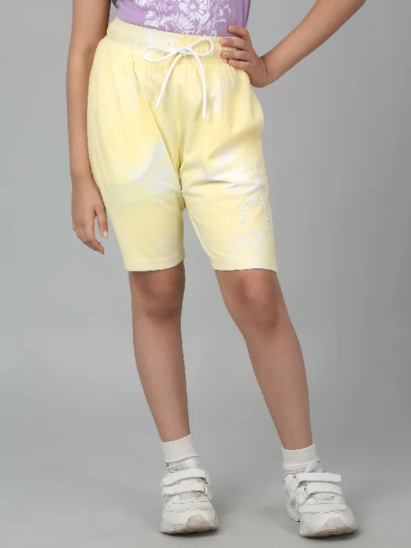 Girls Yellow Solid Short