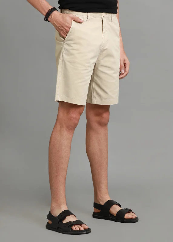 Cream Cotton Shorts