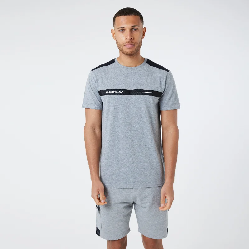 Logo Taped Twinset | Grey Marl