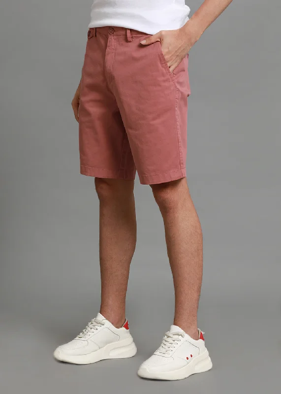 Pastel Red Cotton Shorts