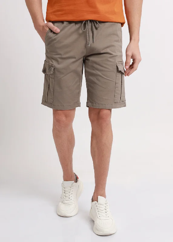 Tan Brown Cotton Cargo shorts