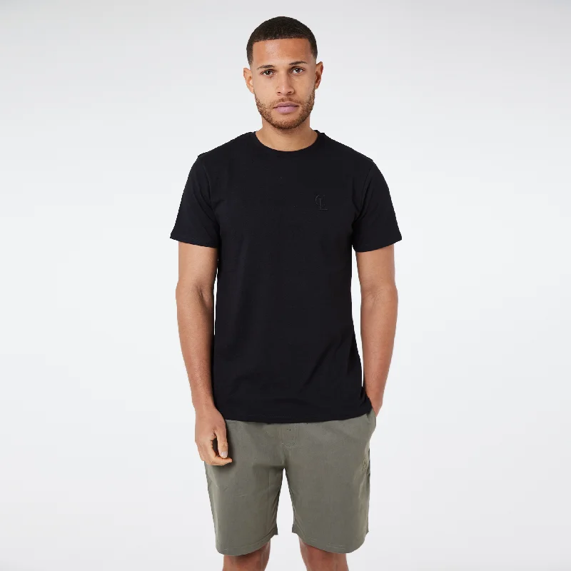 T-Shirt and Chino Short Set | Black/Khaki