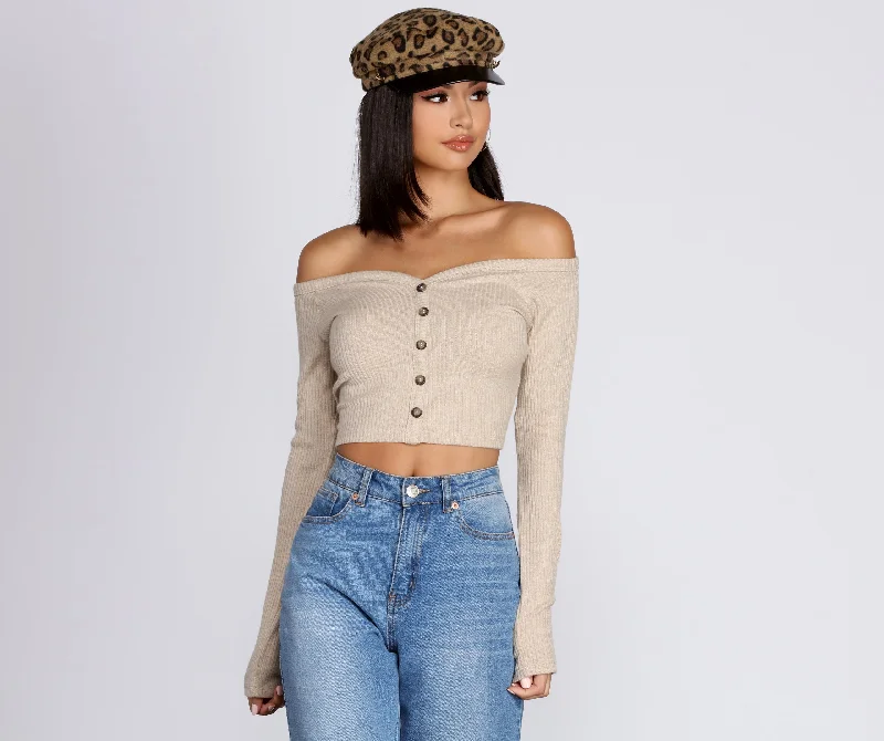 Buttoned In Basics Crop Top