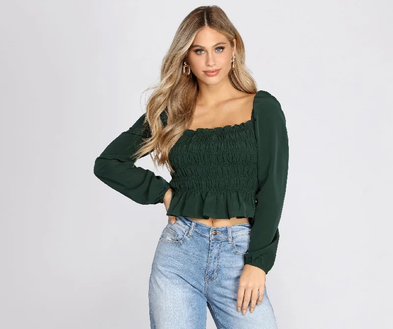 Sweetly Smocked Crop Top