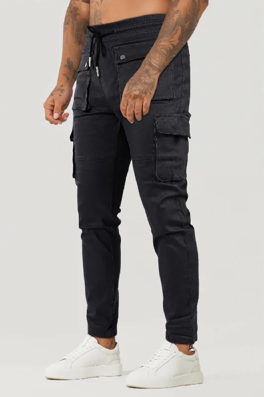 Black Slim Cargo Pant