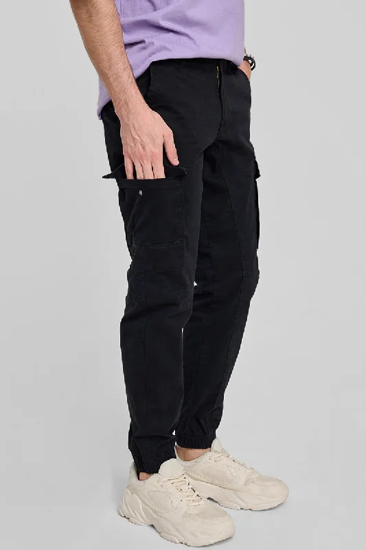 Black Slim Fit Cargo Pants