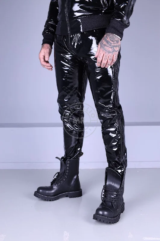 Full Black PVC Tracksuit Pants