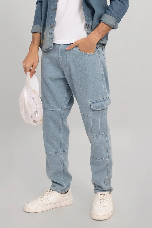 Heft Sky Blue Cargo Baggy Jeans