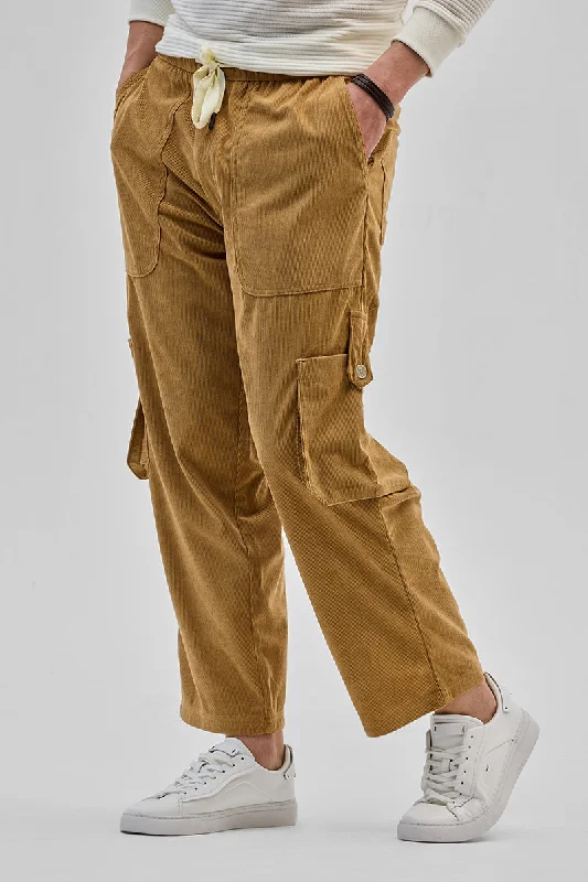 Light Brown Baggy Fit Cargo Pants