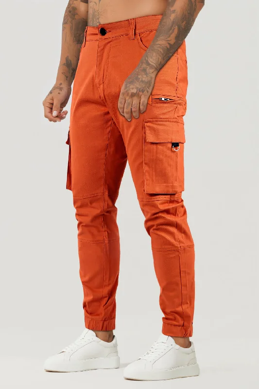 Men's Orange Cargo Pant