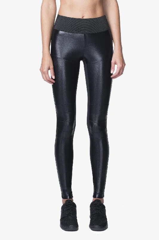 Moto Mid Rise Legging - Black