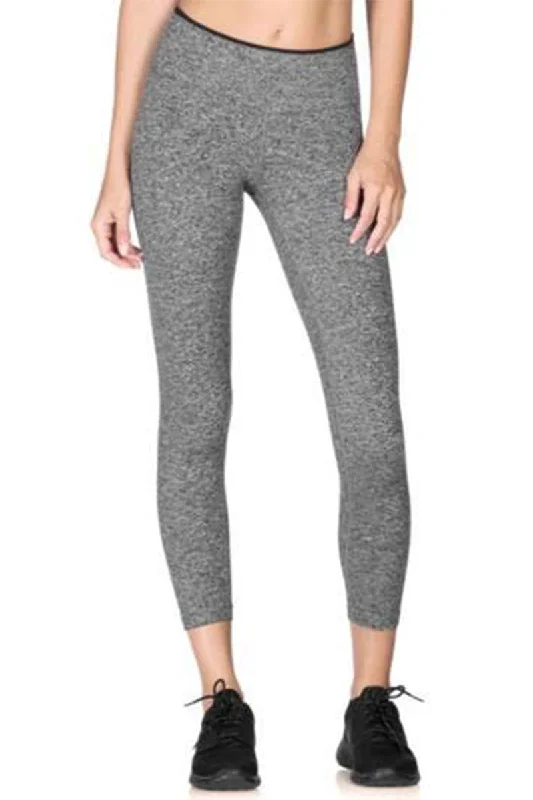 Mystic Mid Rise Capri- Heather Grey/Black